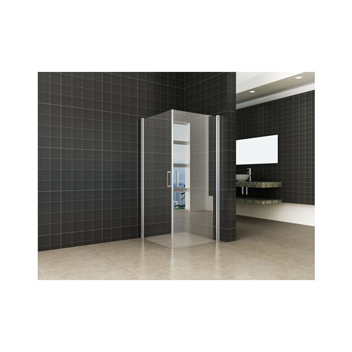 Wiesbaden Uni douchecabine met 2 draaideuren 100x100 cm chroom met helder glas 8mm NANO