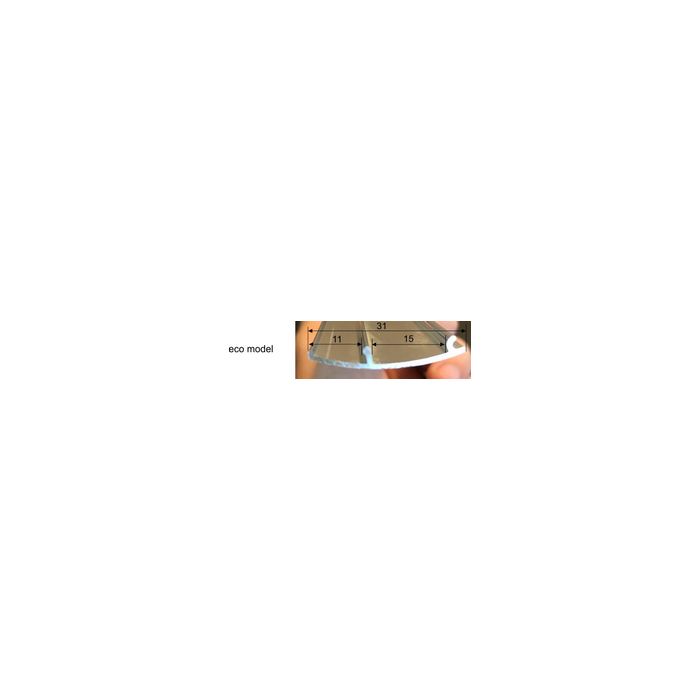 Wiesbaden aluminium afdekstrip 200cm wandprofiel eco model