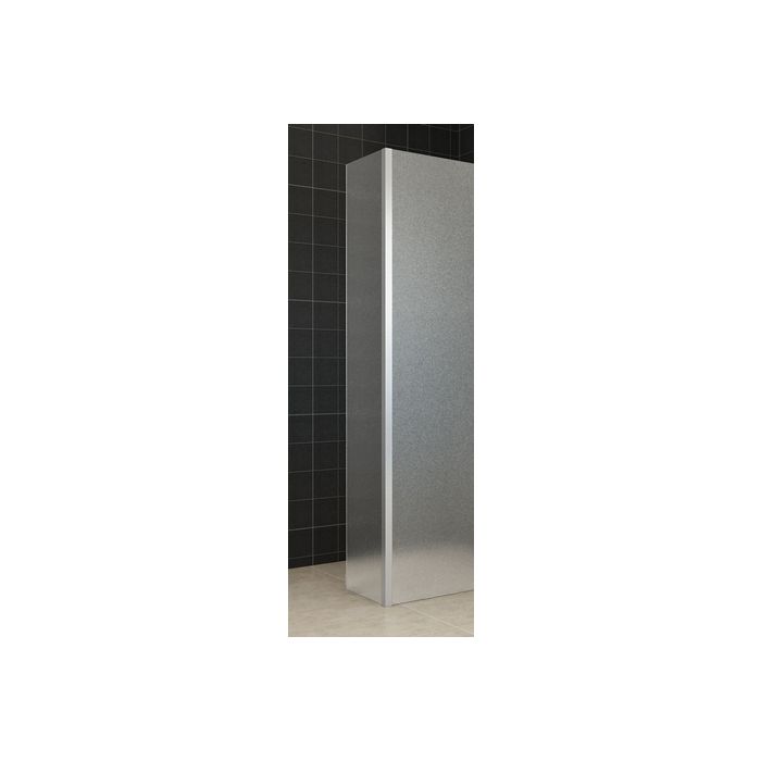 Xellanz Zijpaneel 35 x 200 cm met hoekprofiel voor inloopdouche chroom met 10 mm NANO geheel matglas