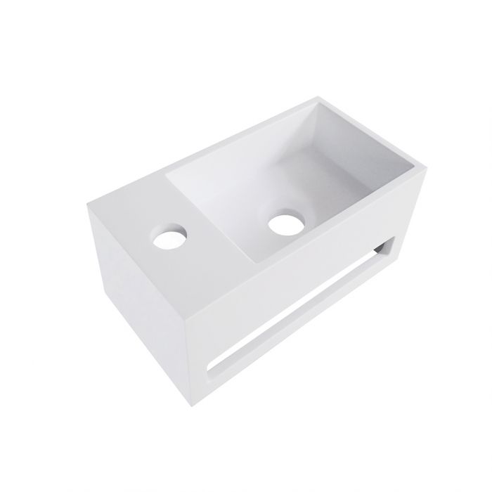 Wiesbaden Julia fontein links Solid surface 35 x 20 x 16 cm mat wit