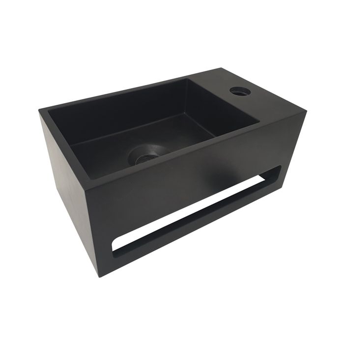 Wiesbaden Julia fontein rechts Solid surface 35 x 20 x 16 cm mat zwart