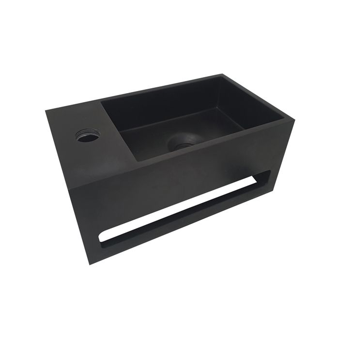 Wiesbaden Julia fontein links Solid surface 35 x 20 x 16 cm mat zwart