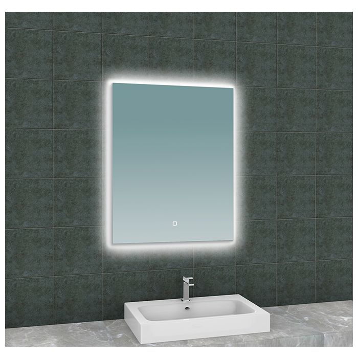 Wiesbaden Soul spiegel rechthoek met LED, dimbaar en spiegelverwarming 60 x 80 cm