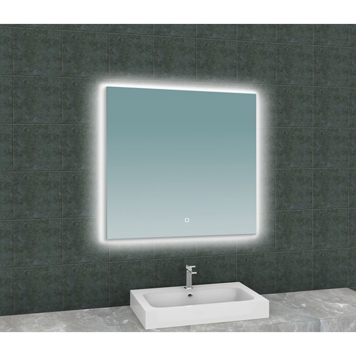Wiesbaden Soul spiegel rechthoek met LED, dimbaar en spiegelverwarming 80 x 80 cm