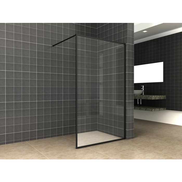 Wiesbaden Square inloopdouche 900x2000 10mm nano helder glas/mat zwart