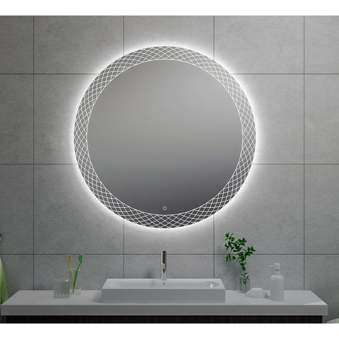 Wiesbaden Deco spiegel rond met LED, dimbaar 100 cm