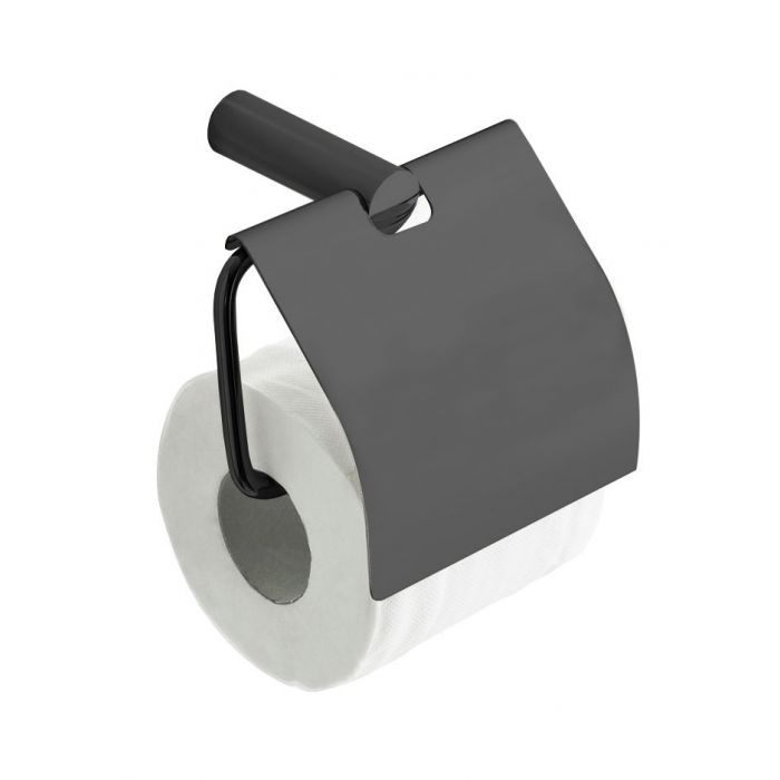Wiesbaden Ida toiletrolhouder met klep gunmetal