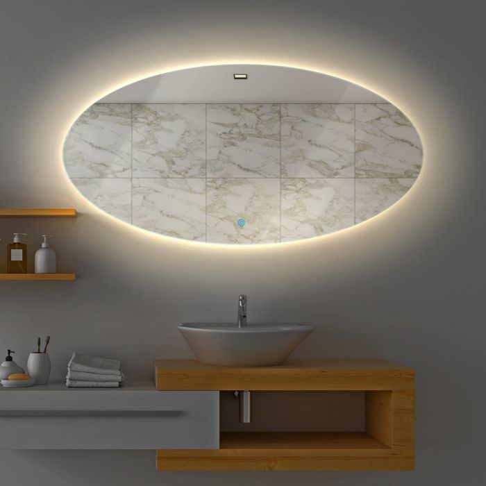 Gliss Design Oval Spiegel 100 x 60 cm