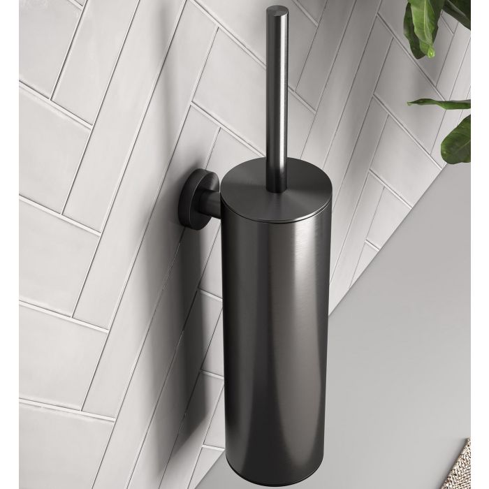 Brauer Toiletborstelset hangend gunmetal geborsteld PVD