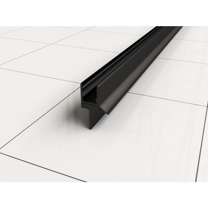 Wiesbaden rubberen waterkering 200 x 0,8 cm zwart