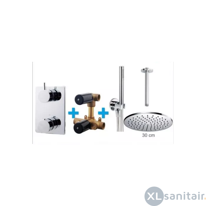 Wiesbaden one-pack inbouwthermostaatset type 103 CHR (30cm)
